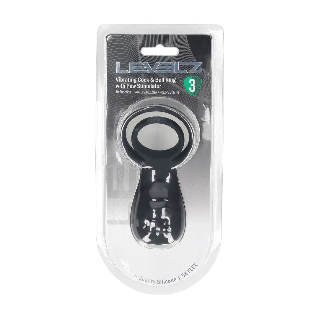 VibratingCockandBallRingwithPawStimulator–Black