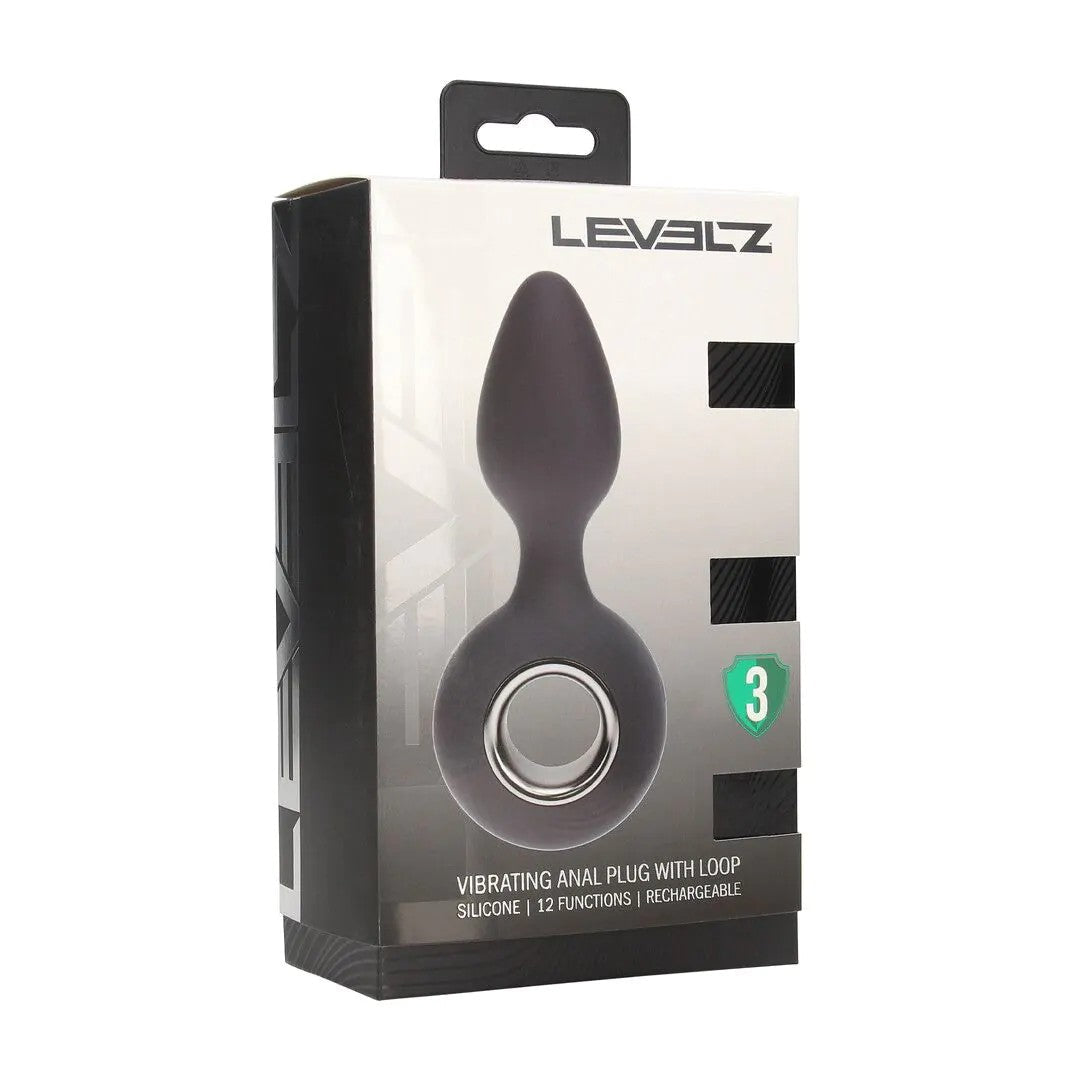VibratingSiliconeAnalPlugwithLoop–Black