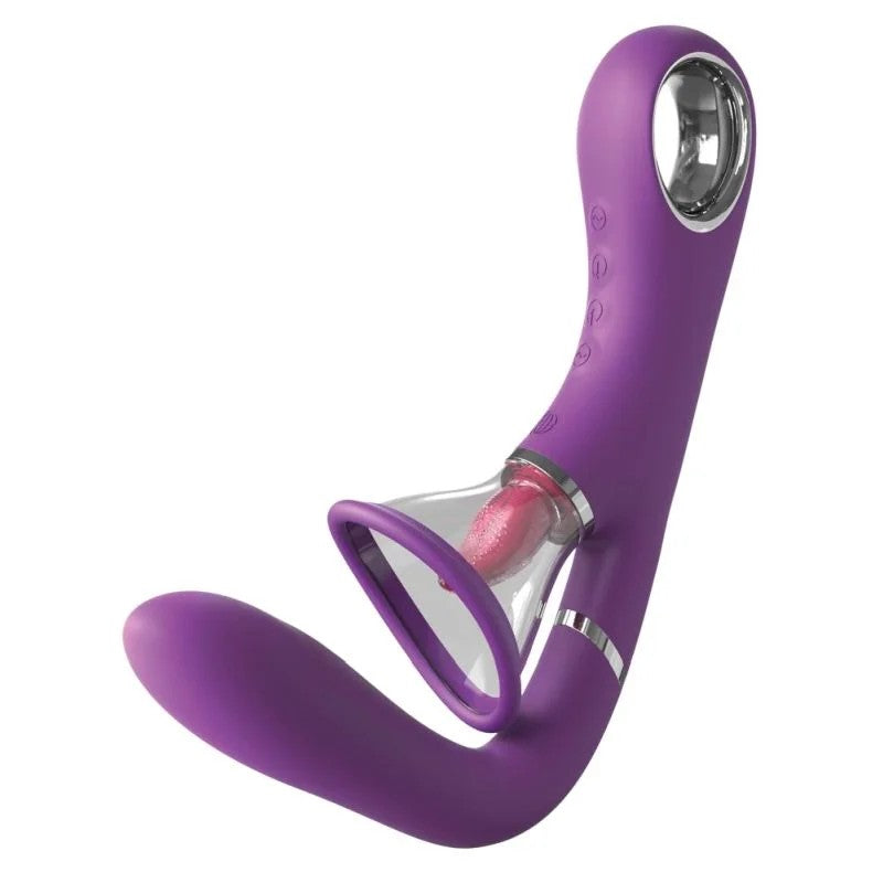 Vibrator„HerUltimatePleasurePro“mit2Klitoris-Saugschalen