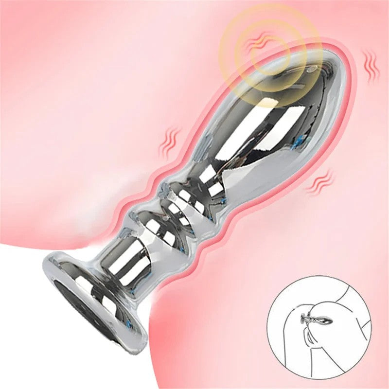 VibrierenderDildo-Buttplug–MetalldildosG-Punkt-Prostata-Massage-Analspielzeug