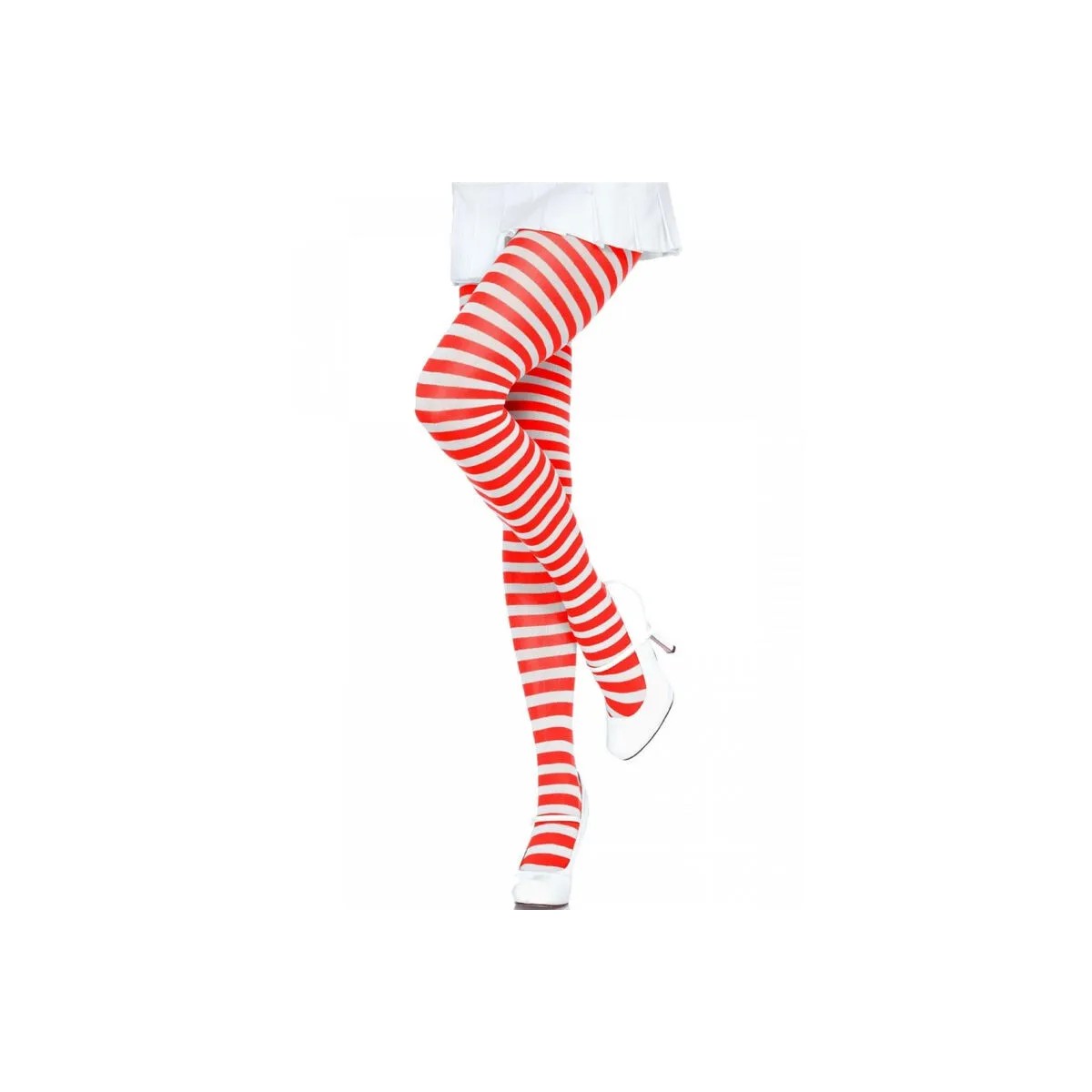 WEISS/ROTGESTREIFTESTRUMPFHOSENVONLEGAVENUEHOSIERY