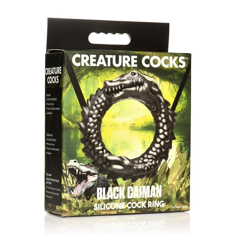 XRBrandsBlackCaiman–SilikonCockRing–Schwarz