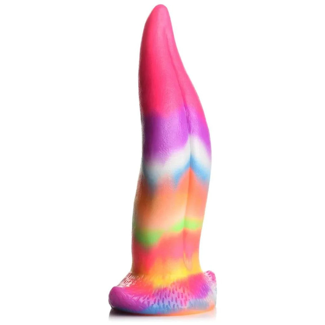 XRBrandsUnicornTongue–GlowintheDark–SiliconeDildo–Rainbow