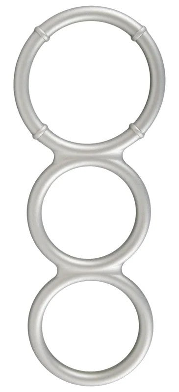 You2ToysMetallicSiliconeTriplecockandballring