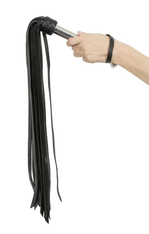 ZADOEchtlederpeitschemitEdelstahlgriff73cm