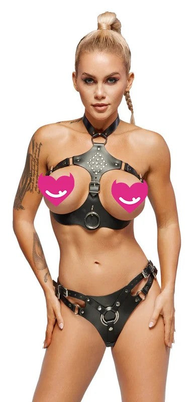ZadoLeatherHarnessSet2001055Black