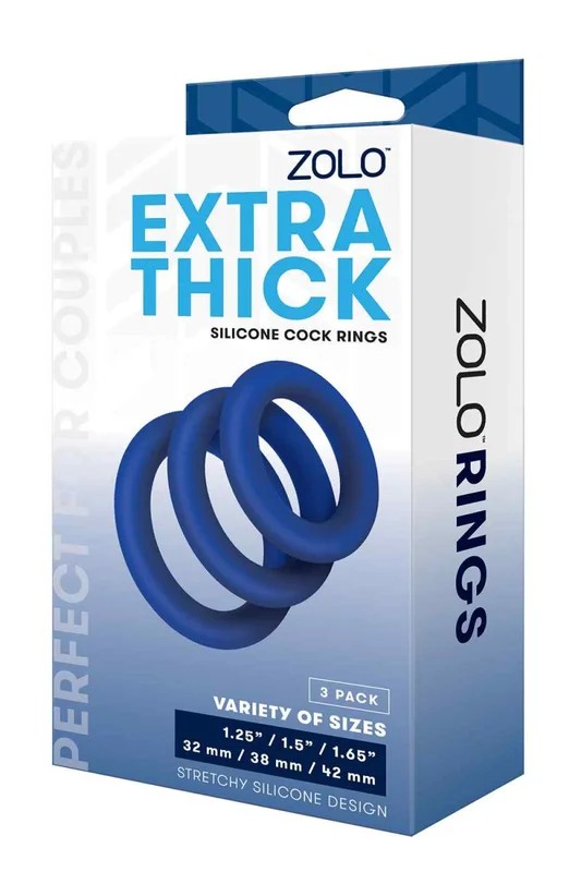 ZoloExtraThickSiliconeCockRing3Pk