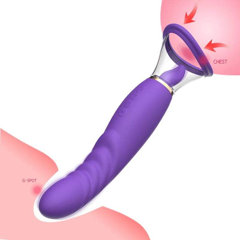 Zungen-Klitoris-Klammer-Anal-Dildo–Brustwarzen-Saugen,G-Punkt-Frauen-Vibrator